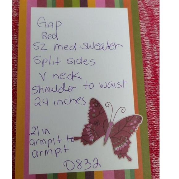 Gap Womens Sweater M Rosetta Knit Ribbed Hem Cuffs V Neck Long Sleeve Pullover - Picture 9 of 9